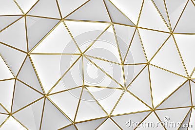 White geometric background with golden folds Cartoon Illustration