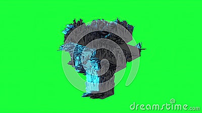 Abstract shape made from many silver metallic form on the green screen Cartoon Illustration