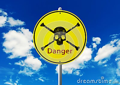 3d illustration of abstract warning sign Cartoon Illustration