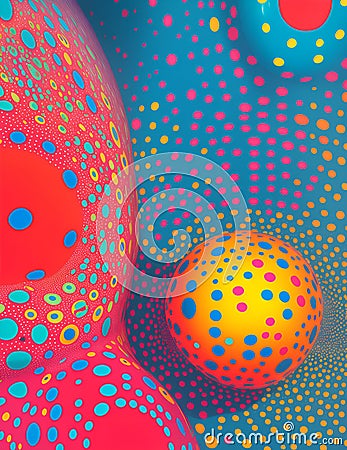 An abstract painting of a ball and a sphere created with Generative AI technology Stock Photo