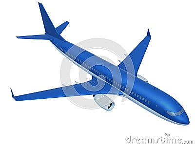 3d illustration of airplane in flying isolated. Cartoon Illustration