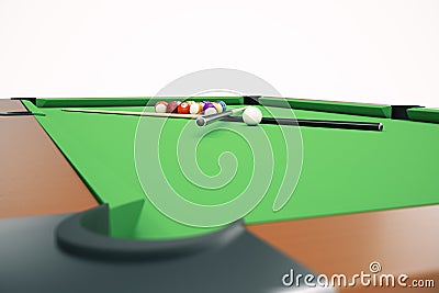 3D illustration American pool snooker balls background. American Billiard. Bar game, Billiard table game. Cartoon Illustration