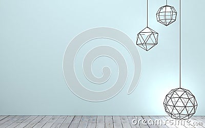 Background with modern lamps Cartoon Illustration