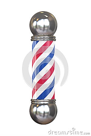 3d illustration of barber pole Stock Photo