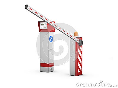 3d Illustration of Barrier Gate Automatic system for security Stock Photo