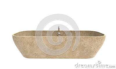 3D illustration of a bathtub made of travertine Cartoon Illustration