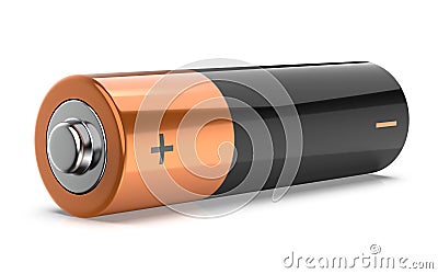 3D illustration of battery isolated over white background Cartoon Illustration