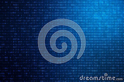 3D illustration binary code on blue background. Bytes of binary code. Concept technology. Digital binary background. Cartoon Illustration