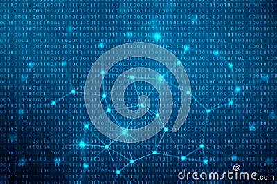 3D illustration binary code on blue background. Bytes of binary code. Concept technology. Digital binary background Cartoon Illustration