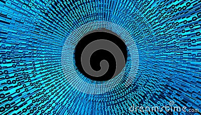 3D illustration of Binary digital code abstract background. Cartoon Illustration