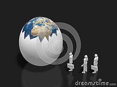 3D illustration of the birth of the earth Cartoon Illustration