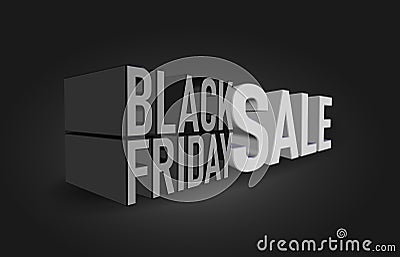 3d illustration of Black Friday sale advertisement text Cartoon Illustration