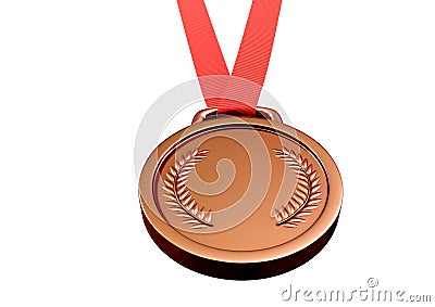 A 3d illustration of a brass medal Cartoon Illustration