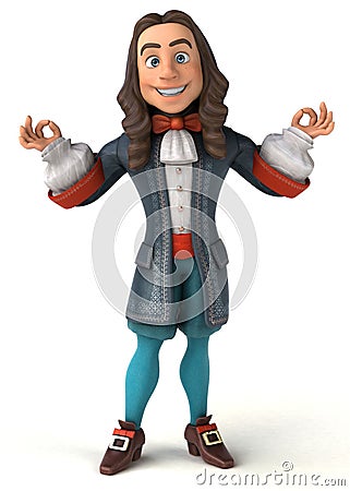 3D Illustration of a cartoon man in historical baroque costume Stock Photo