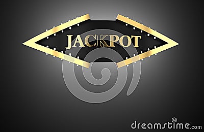 3d illustration of Casino gold text JACKPOT Cartoon Illustration