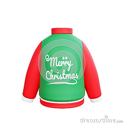 3D illustration of a Christmas sweater icon Cartoon Illustration