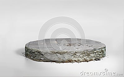 3D illustration circle cross section, stone ground in round cutaway Cartoon Illustration