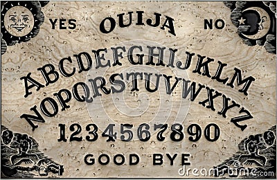 Ouija table Cartoon Illustration