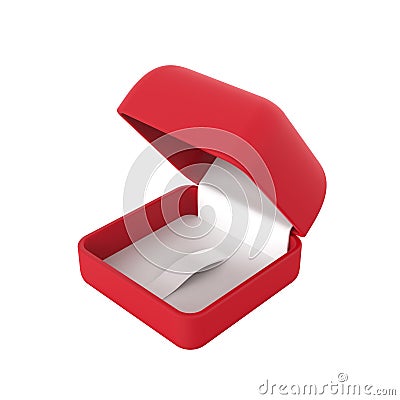 3D illustration closeup isolated empty red box for ring Cartoon Illustration