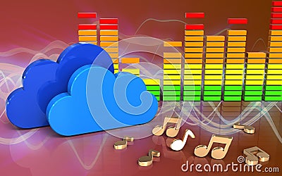 3d clouds notes Cartoon Illustration