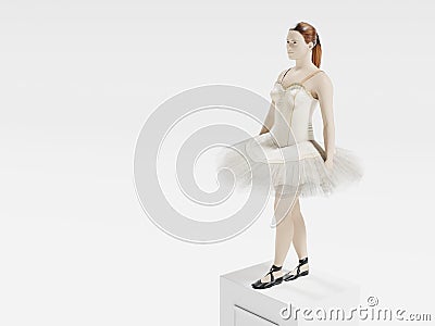 3D illustration of a colored ballerina trophy Stock Photo
