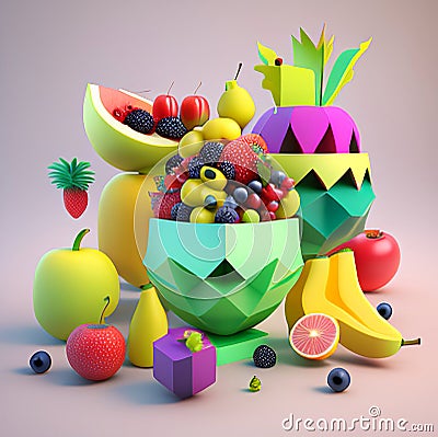 3d illustration for colorful abstract Cartoon Illustration