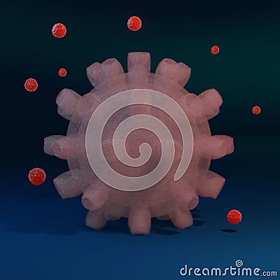 3d Illustration of contagious HIV/AIDS, Flur or Coronavirus. background outbreak in china rare new pathogenic infectious virus. Stock Photo