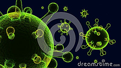 3d Illustration corona virus microbe infection covid-19 Cartoon Illustration