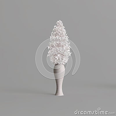 3d illustration of decorative flower vase inside isolated on white background Cartoon Illustration