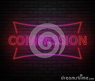 Compassion neon concept. Stock Photo