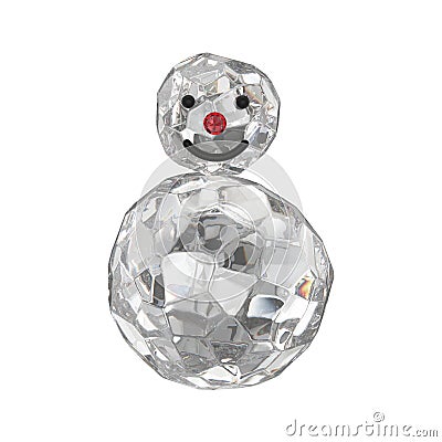 3D illustration diamond or ice snowman Cartoon Illustration