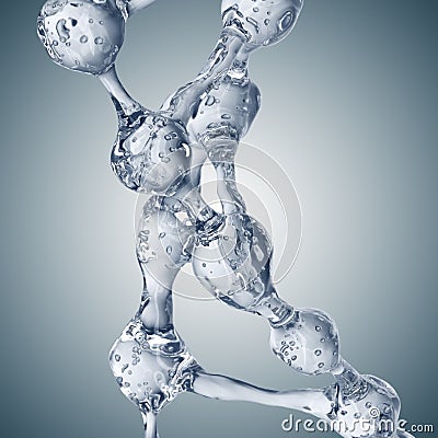 3d illustration of DNA molecule model from water. Stock Photo