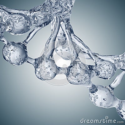 3d illustration of DNA molecule model from water. Stock Photo