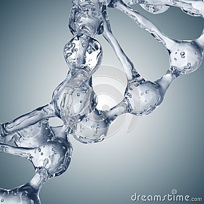 3d illustration of DNA molecule model from water. Stock Photo