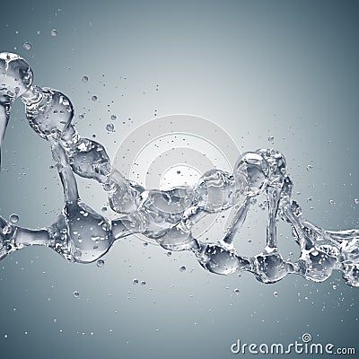 3d illustration of DNA molecule model from water. Stock Photo