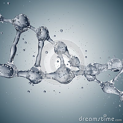 3d illustration of DNA molecule model from water. Stock Photo