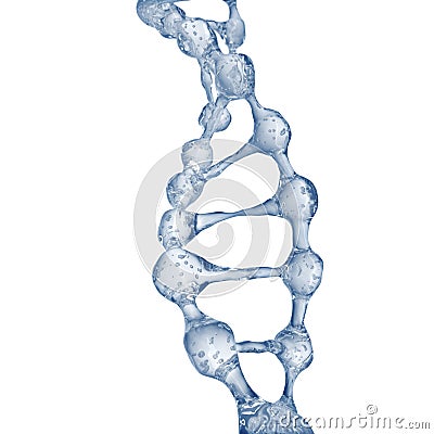 3d illustration of DNA molecule model from water. Stock Photo