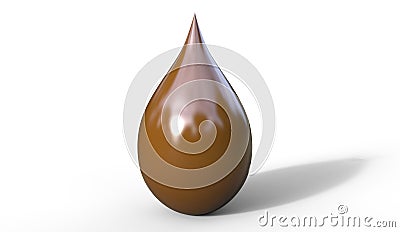 3d illustration of dripping chocolate drop concept Cartoon Illustration