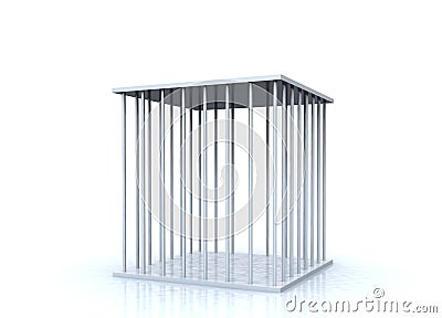 Empty metal cage Cartoon Illustration