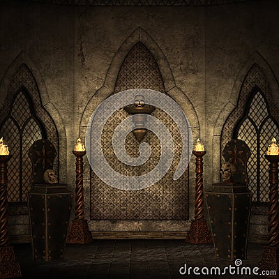 Fantasy ancient background Cartoon Illustration