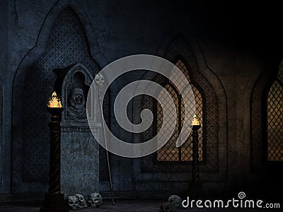 Fantasy ancient background Cartoon Illustration