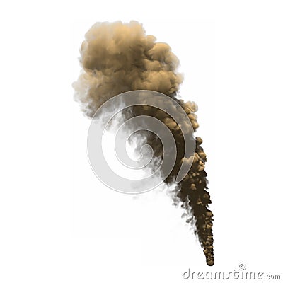 Heavy gothic smoke isolated on white background - 3D illustration of smoke Cartoon Illustration