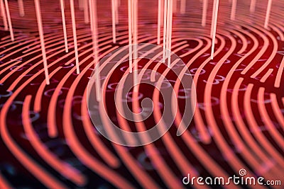 3D illustration Fingerprint scan provides security access with biometrics identification. Concept fingerprint hacking Cartoon Illustration
