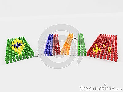 3D Illustration Flag of BRIC countries Stock Photo