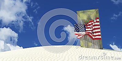 3d illustration of the flag Cartoon Illustration