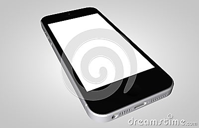 Frameless smartphone with white screen isolated on white background Stock Photo