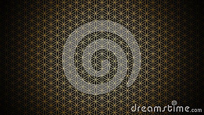 3D Illustration - genesis pattern - the flower of life gold black Stock Photo