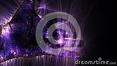 3D-Illustration of a glowing human male hand with a kirlian aura showing symbols Stock Photo