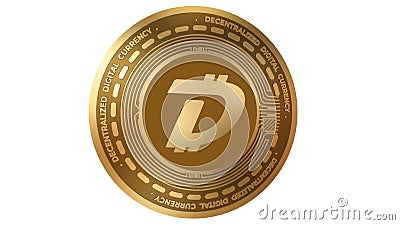 3d Illustration Golden Digibyte DGB Cryptocurrency Coin Symbol Stock Photo