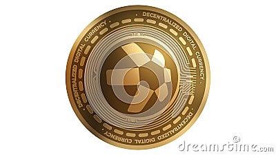 3d Illustration Golden Quant QNT Cryptocurrency Coin Symbol Stock Photo